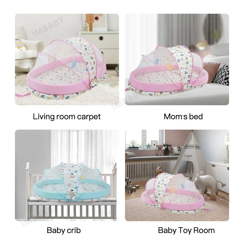 Nido de viaje para bebé cuna plegable con mosquitera extraíble - imagen 2