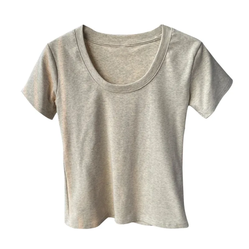 Camiseta ajustada de manga corta con cuello en U estilo Spice Girl - imagen 2