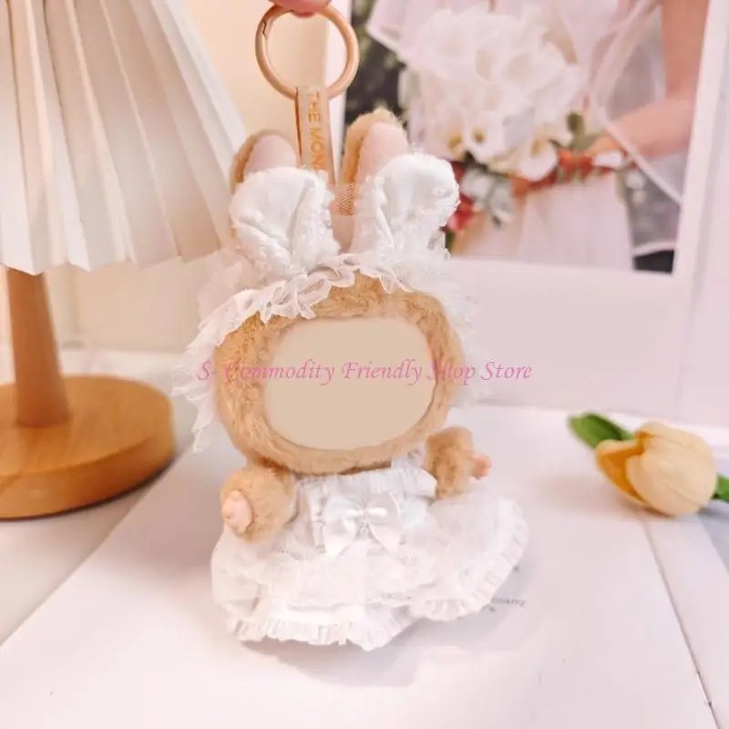 Conjunto vestido de novia y diadema para muñeca de felpa - imagen 5