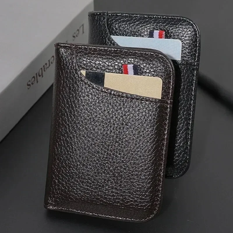 Cartera delgada mini portátil de cuero PU con tarjetero y DNI - imagen 4