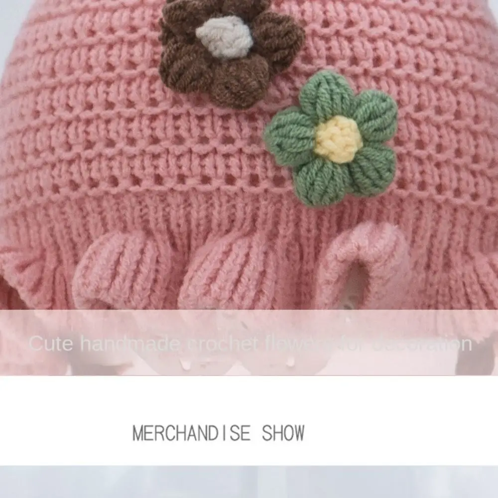 Gorro de lana invernal con flores para bebé y niño - imagen 5