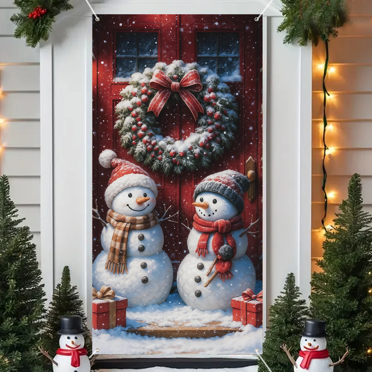 Banderín colgante de Navidad para chimenea, banderas festivas - imagen 4