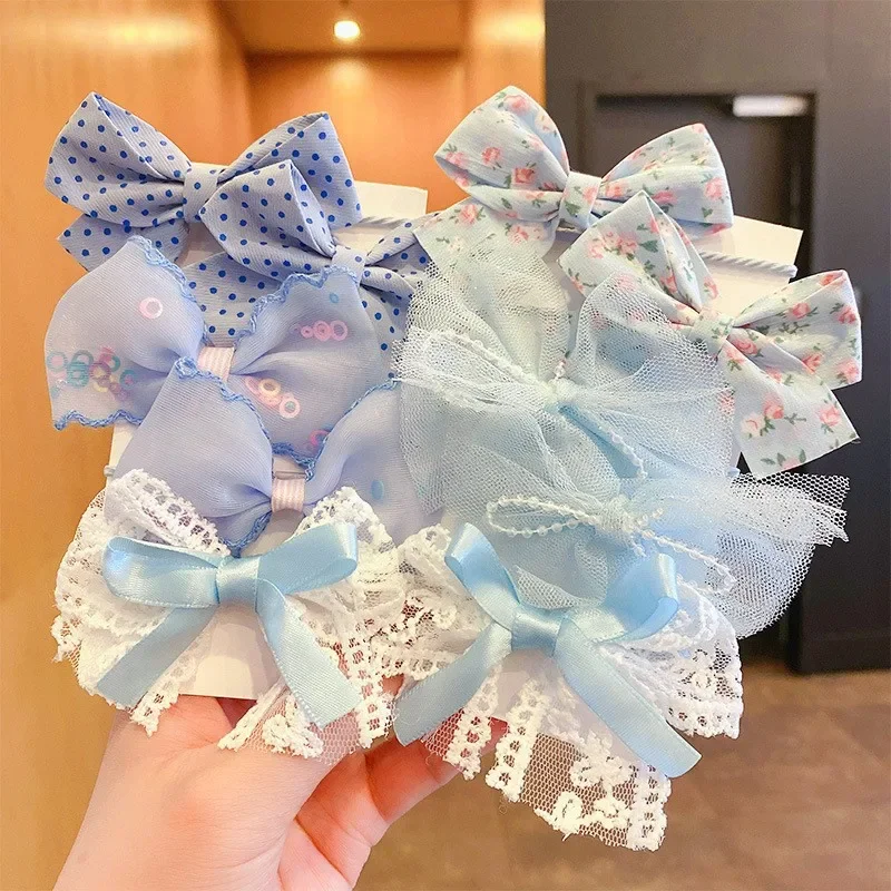 Diademas con flores y lazo grande para niña – Pack elástico - imagen 5