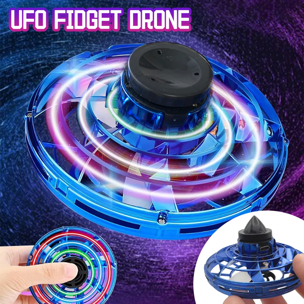 Mini dron de juguete LED OVNI con giro y vuelo para regalo