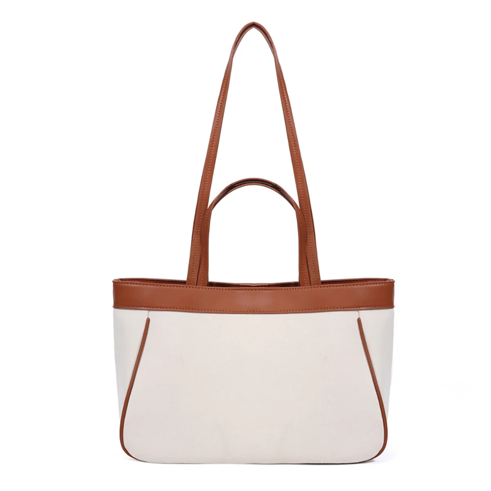Bolsa de pañales estilo bolso marrón y blanco de gran capacidad - imagen 5