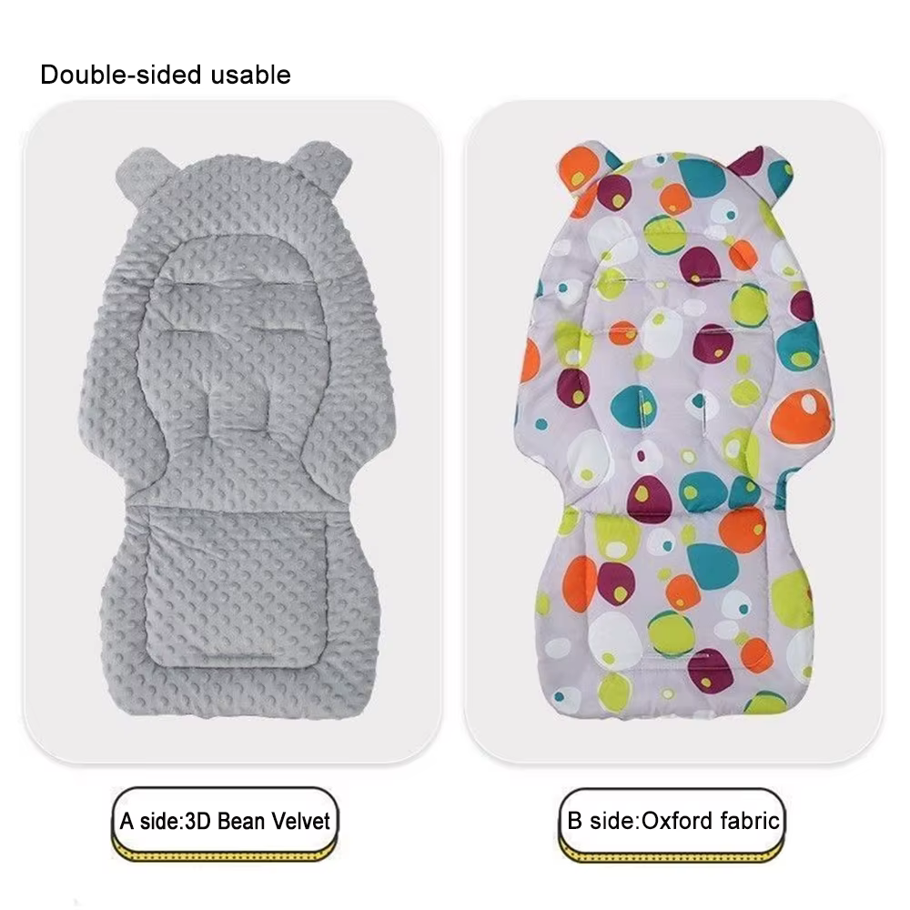 Cojín reversible de algodón para cochecito bebé - imagen 2