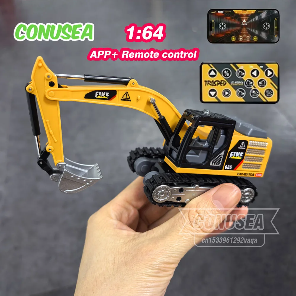 Excavadora mini radiocontrol con control remoto, juguete obra - imagen 5
