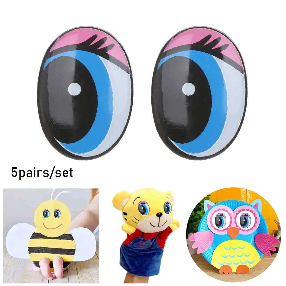 Ojos acrílicos colorful con pestañas detalles
