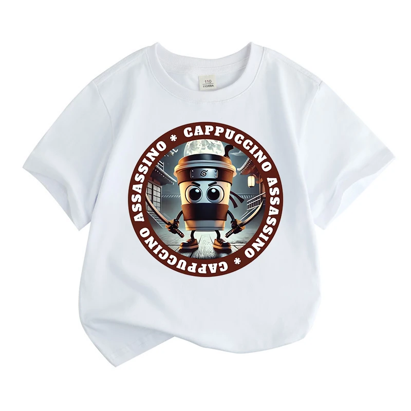 Camiseta manga corta con tiburón para niños y niñas, cuello redondo - imagen 5
