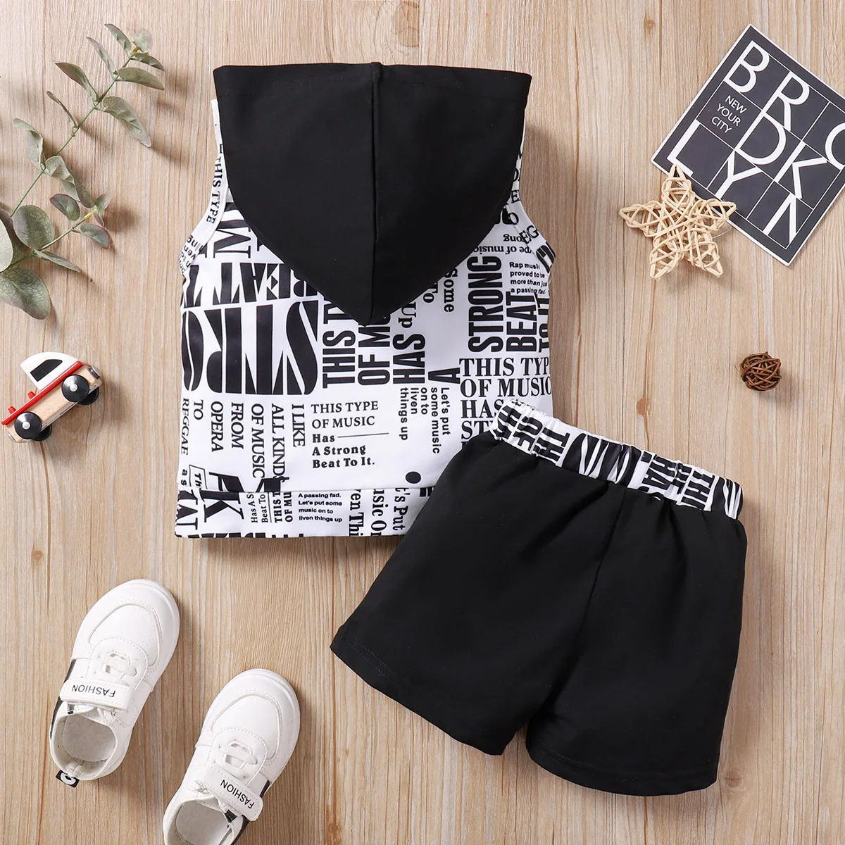 Body sin mangas con capucha y ranita – Conjunto verano para bebé - imagen 3