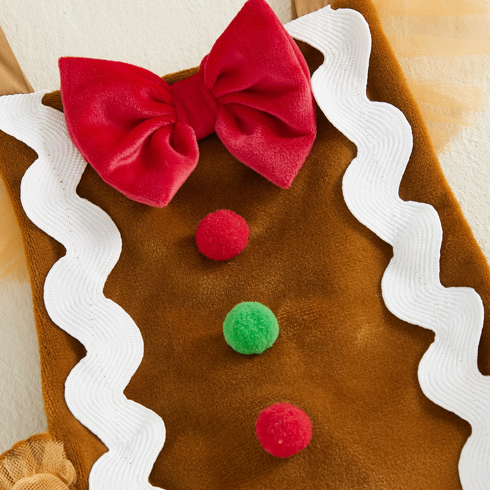 VISgogo Conjunto Navidad niña hombre de jengibre manga voladora diadema - imagen 3