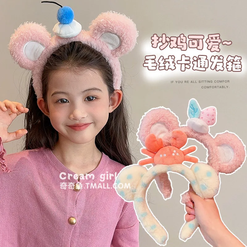 Diadema infantil de felpa con orejas de oso, aro de pelo - imagen 4