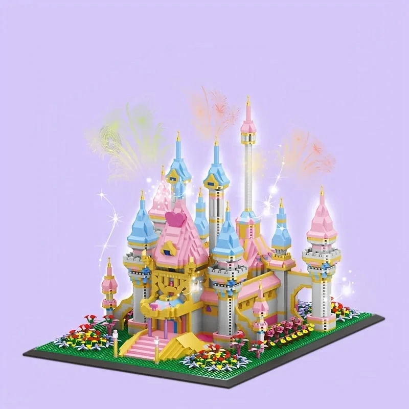 Bloques de construcción castillo rosa de princesa para niñas - imagen 3