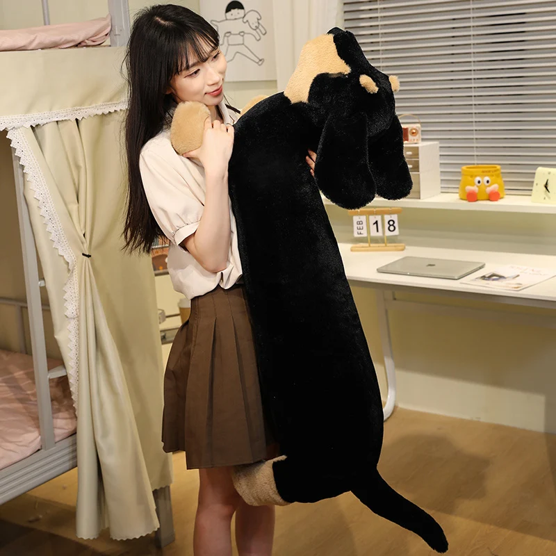Almohada peluche perro salchicha grande para decorar y dormir - imagen 4