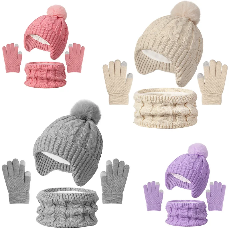 Gorro infantil de punto con forro polar cálido