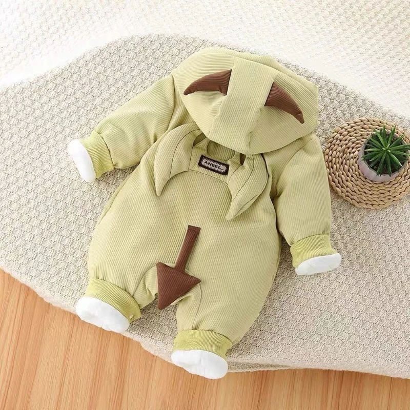 Pelele con capucha gruesa para recién nacido unisex, cálido - imagen 2