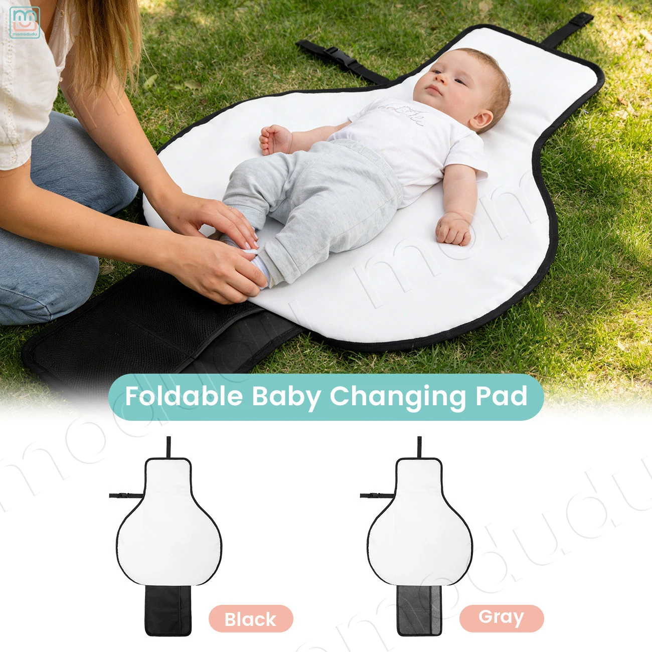 Cambiador portátil impermeable para bebé con bolsillos de viaje
