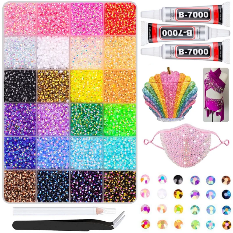 Diamantes de imitación planos para manualidades infantiles con pinzas