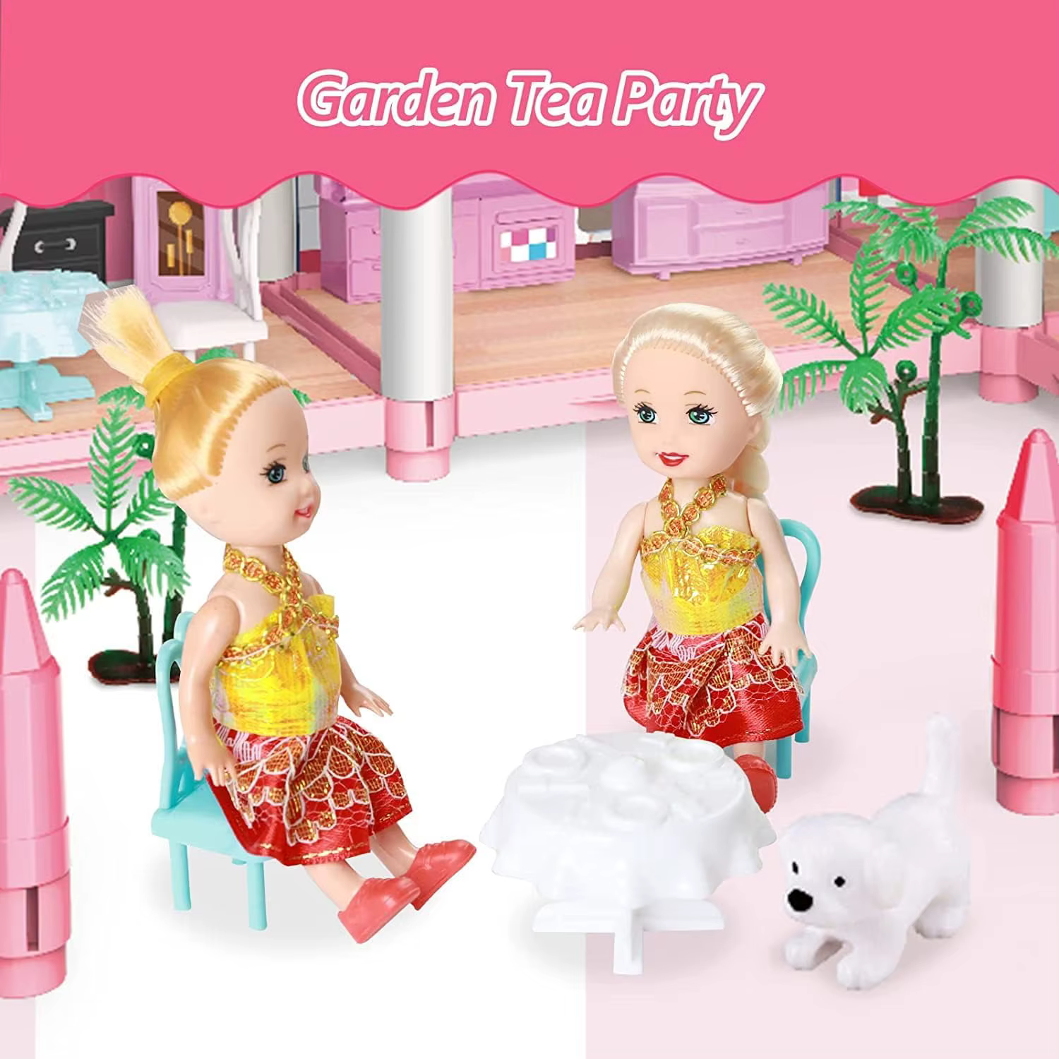 Casa de muñecas con luces para niñas – Habitación princesa - imagen 4