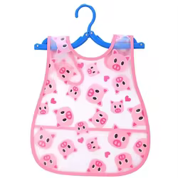 Babero impermeable ajustable con estampado infantil para bebé