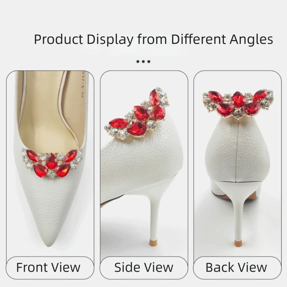Hebillas brillantes para zapatos con clip metálico removible - imagen 4