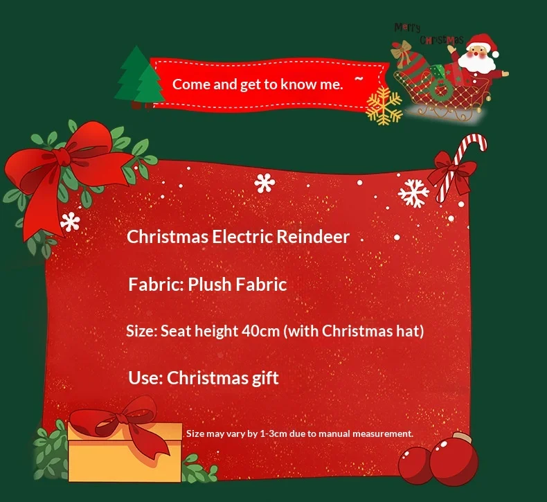 Peluche eléctrico navideño en diseño Reno