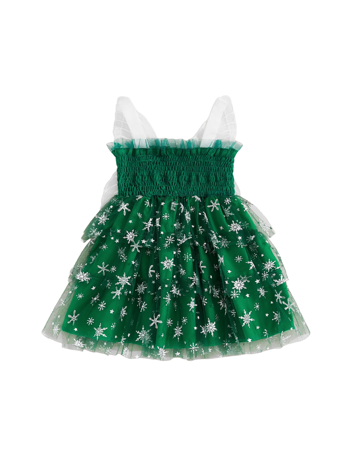 Vestido infantil con estampado navideño multicolor