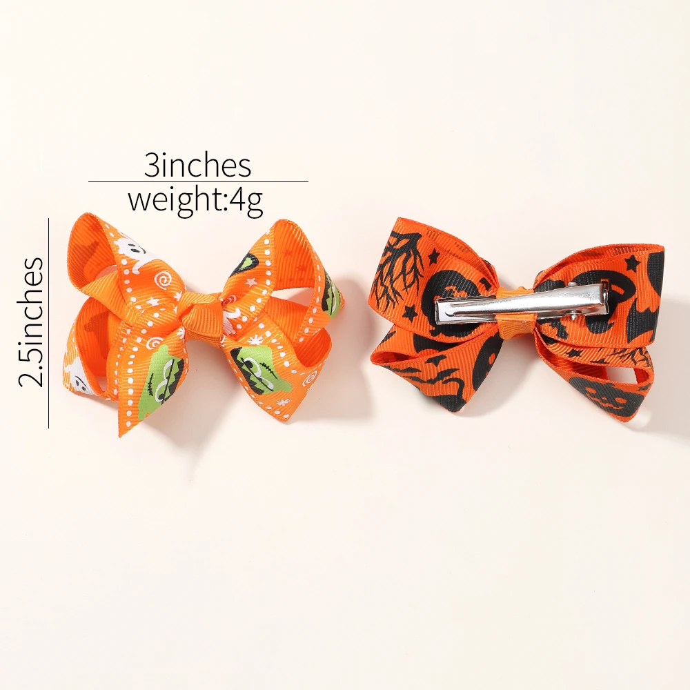 Pinzas pelo lazo calavera Halloween niña – Pack 4 unidades