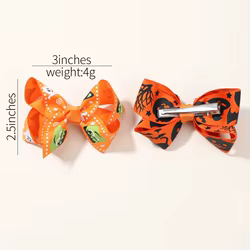 Pinzas pelo lazo calavera Halloween niña – Pack 4 unidades