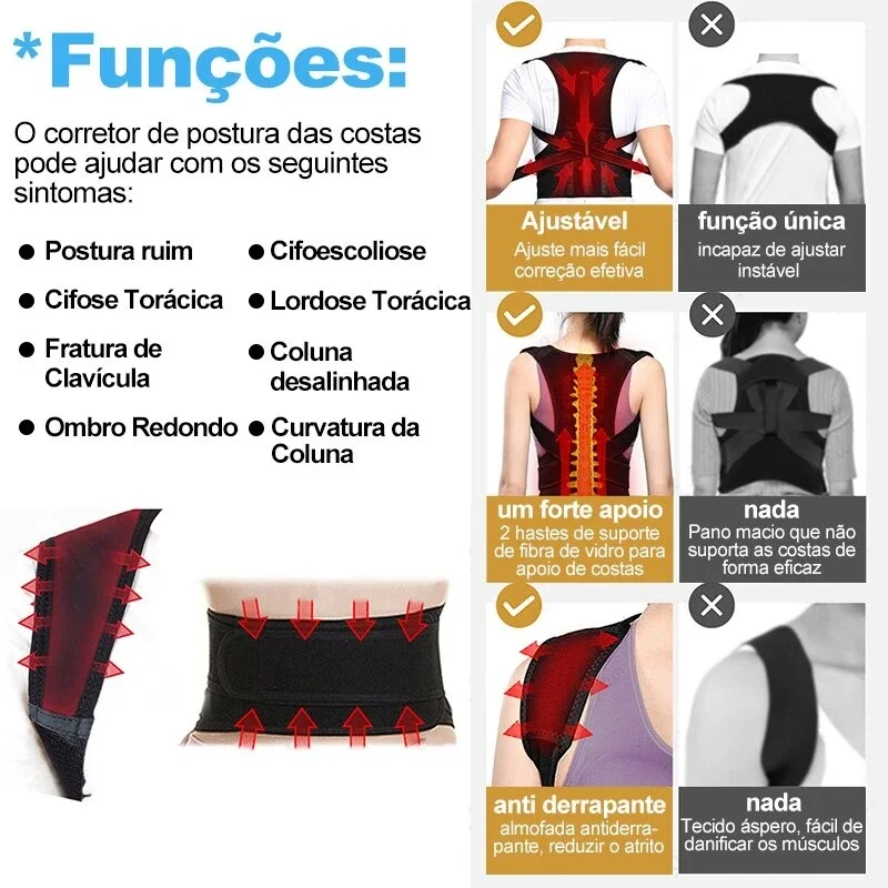 Corrector de postura lumbar infantil con chaleco ajustable