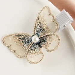 Horquilla mariposa con perlas para bebé - Accesorio capilar suave