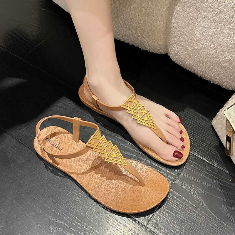 Sandalias planas bohemias Ipomoea – Chanclas de playa para mujer summer 2025