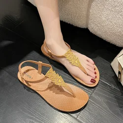 Sandalias planas bohemias Ipomoea – Chanclas de playa para mujer summer 2025