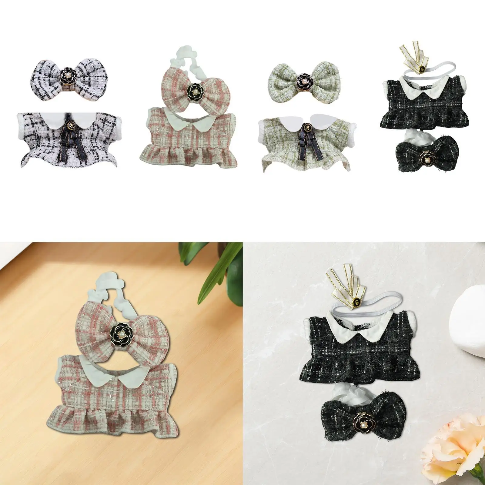 Doll Dress Suit with Headwear Miniature Clothes for 17cm Doll Girls Dolls