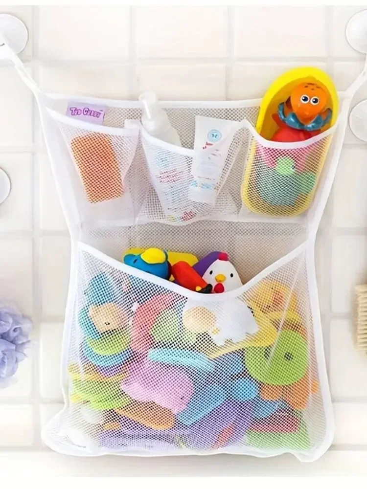 Bolsa de malla para baño con ventosasstrong> en paredes de baño