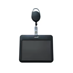 Credencial negra para enfermera – Sistema retráctil con extractor