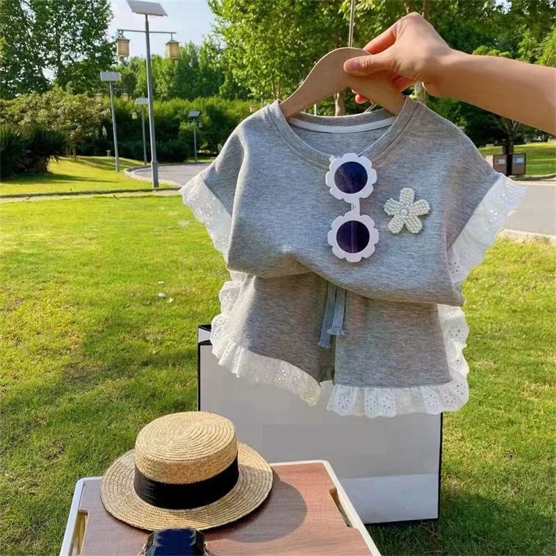 Conjunto infantil de verano en algodón 2 piezas: camiseta y pantalón corto - imagen 3
