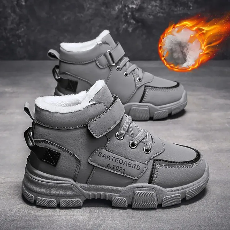 Botas de nieve invernales infantiles en piel sintética cálida - imagen 4