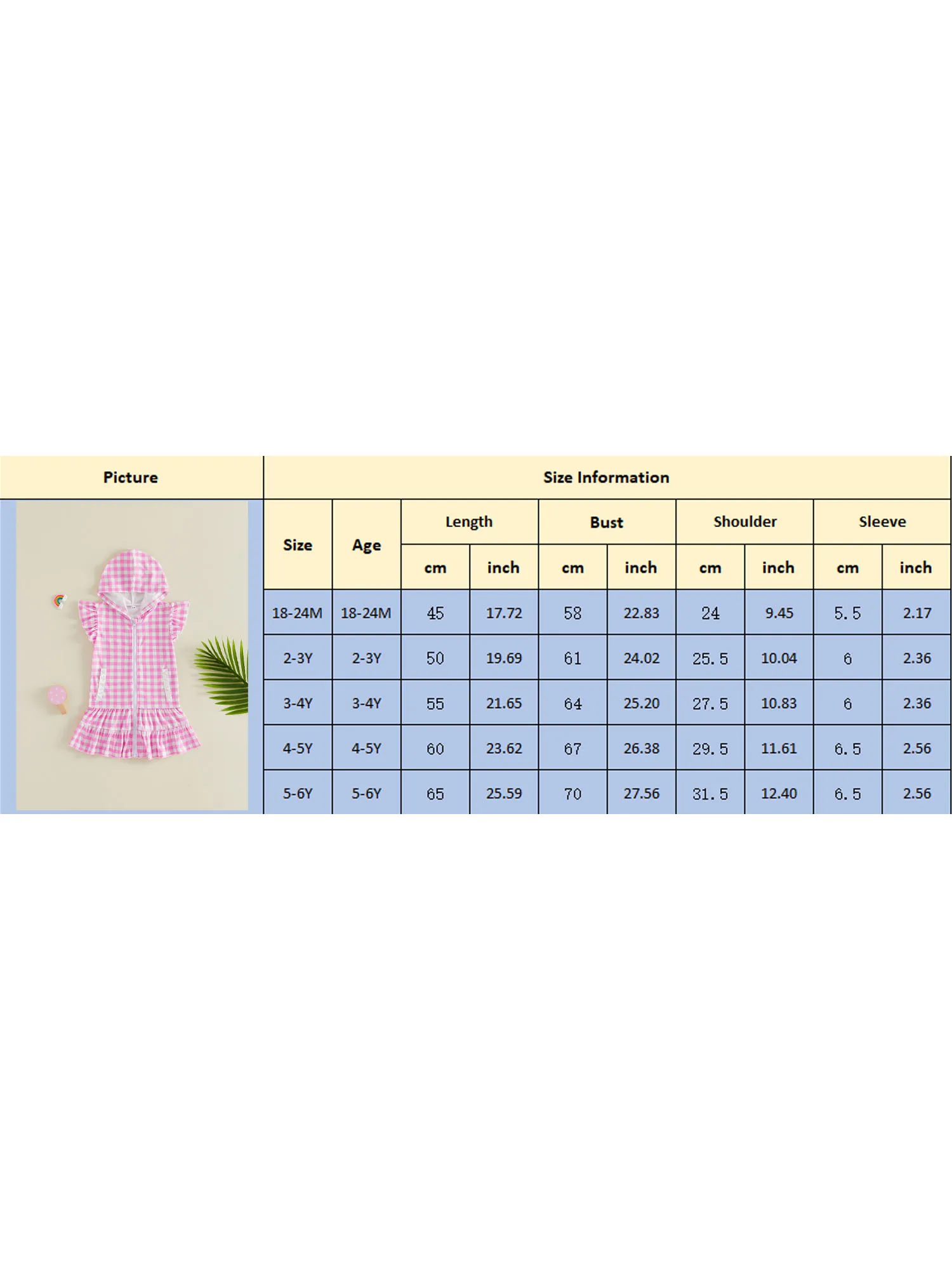Vestido de toalla para niñas con capucha y cierre