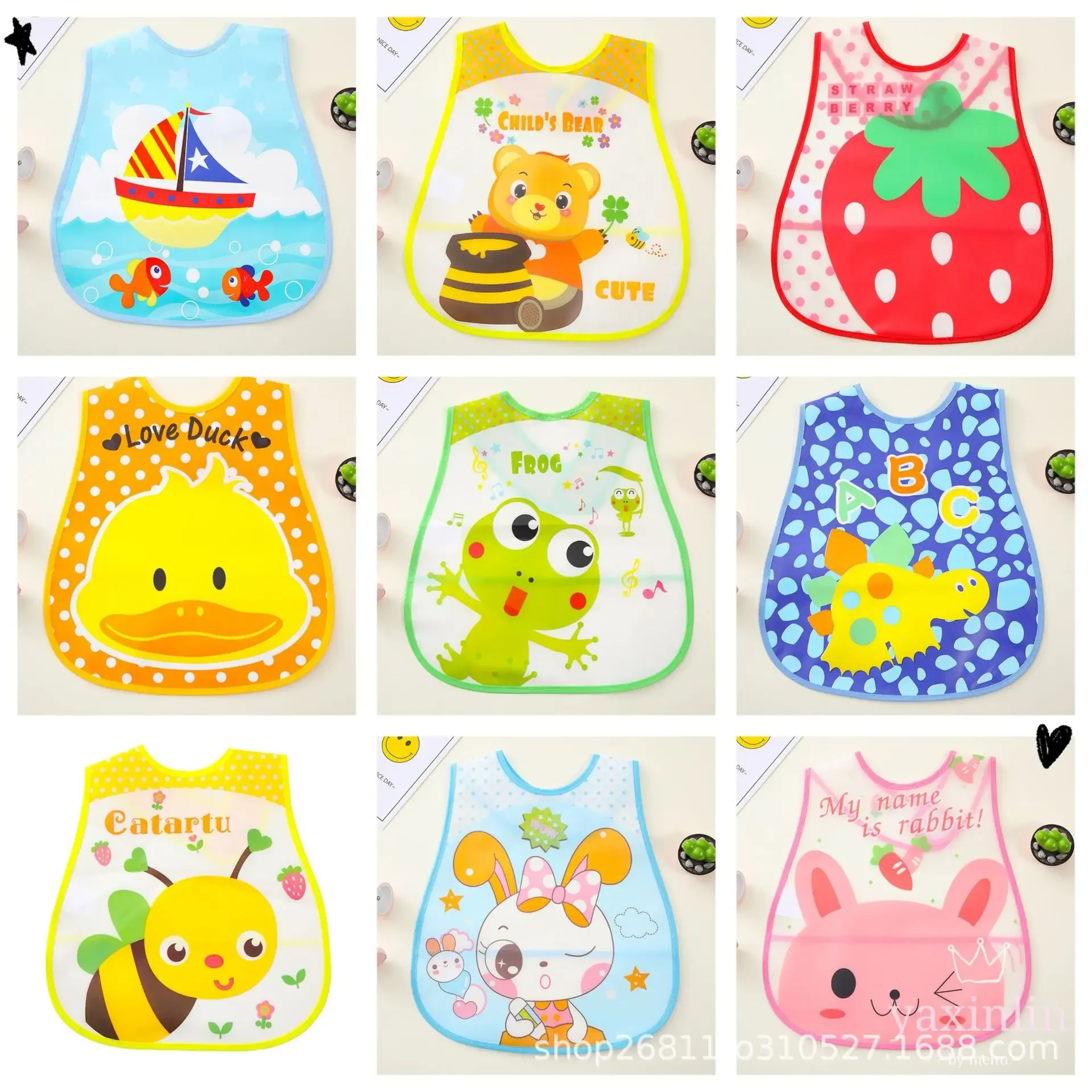 Babero EVA impermeable con dibujos animados