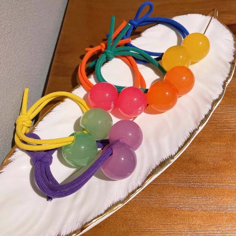Lazos y bandas elásticas para el pelo con bolas dulces - imagen 4