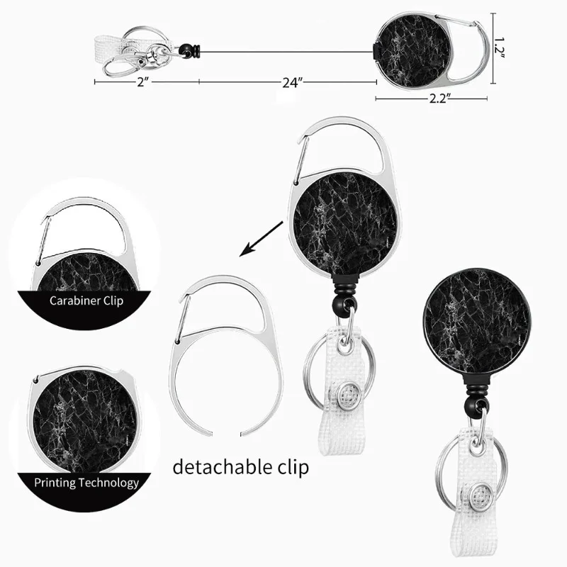 Clip retráctil transparente para tarjetas de identificación y llavero - imagen 2