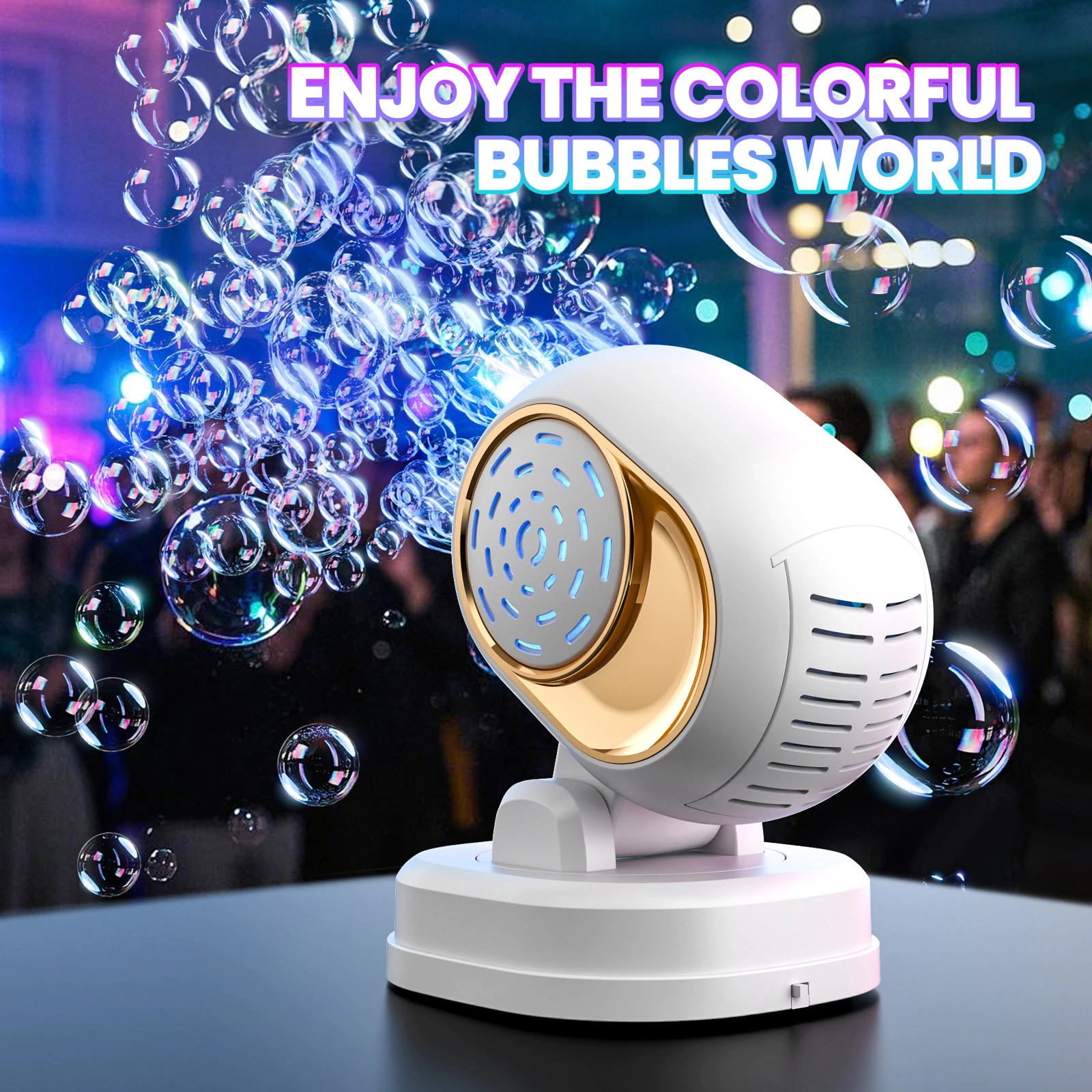 Máquina de burbujas giratoria eléctrica con luz para niños - imagen 2