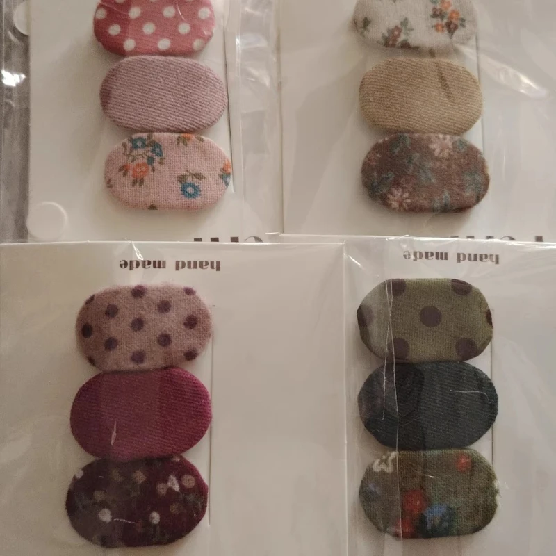 Pinzas de pelo mini ovaladas con estampado punteado para niñas