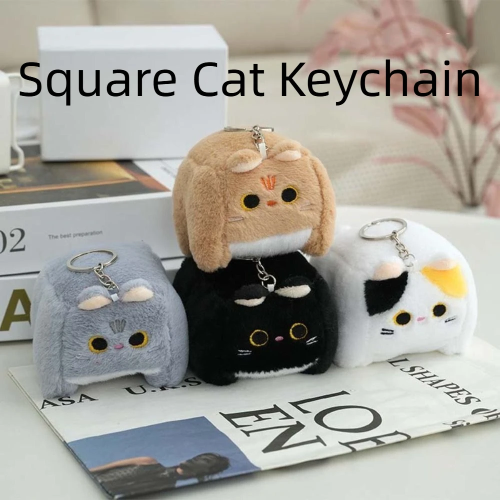Llavero de gato calicó naranja suave, muñeco peluche - imagen 3