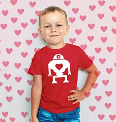 Camiseta Little Love Machine Robot San Valentín para niño