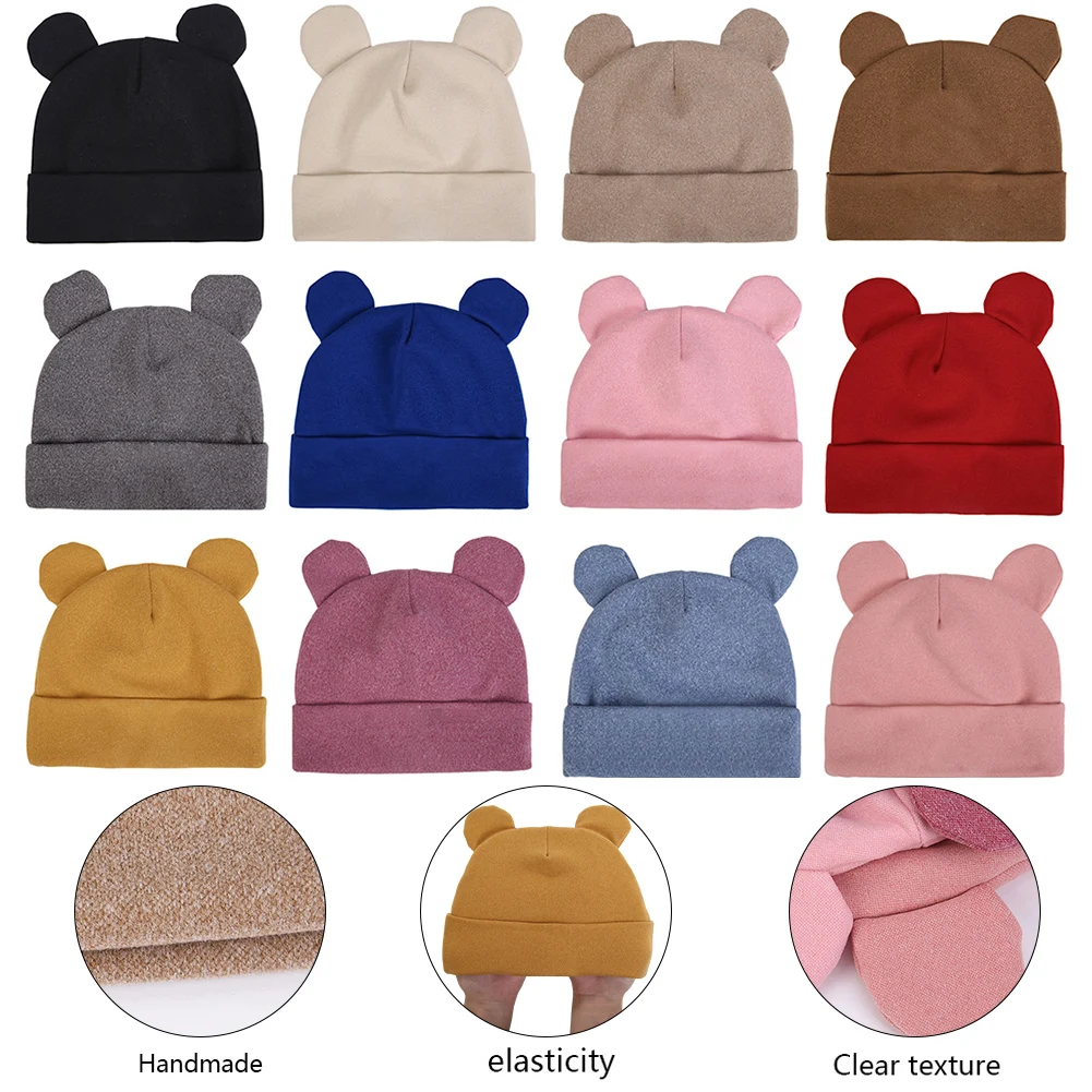 Gorro turbante con orejas de oso para bebé - Cachemira sintética - imagen 3
