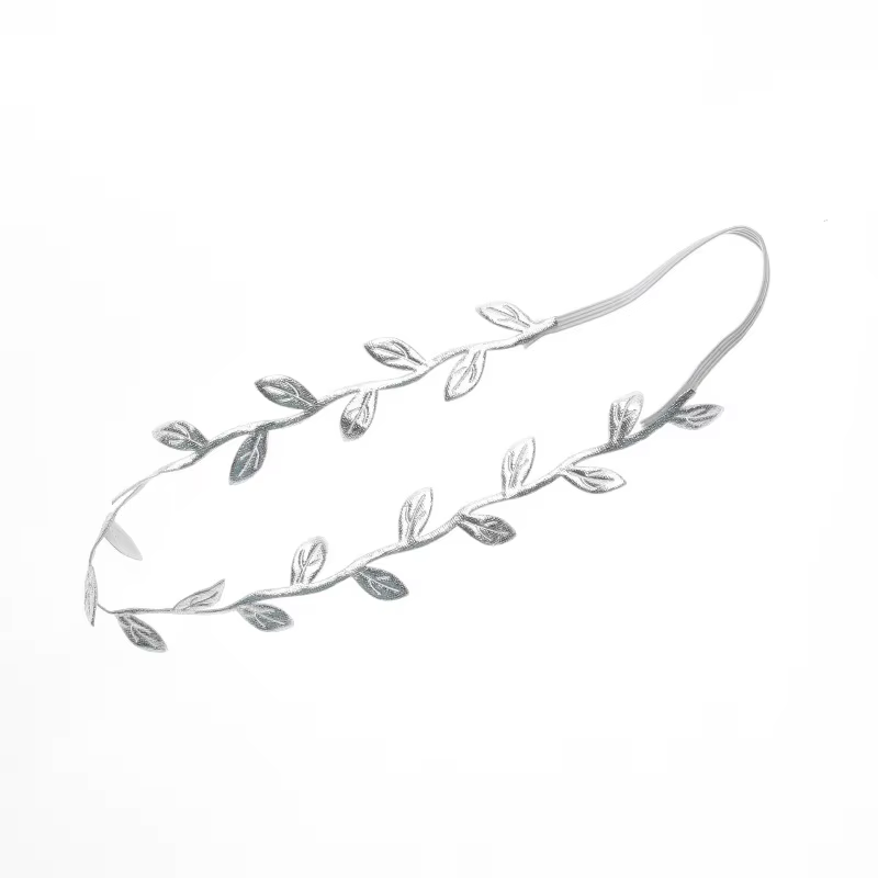 Diademas bebé de hojas doradas y plateadas – estilo europeo - imagen 4