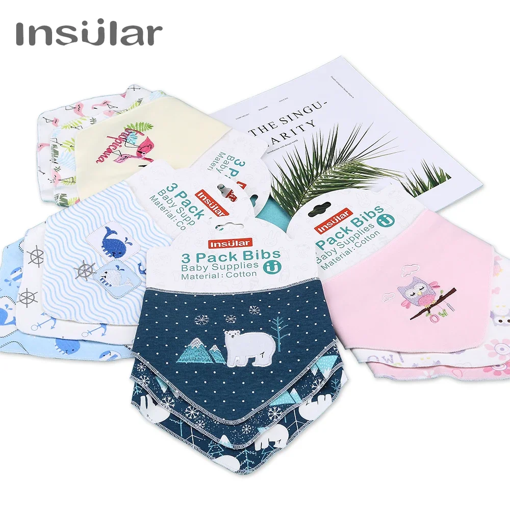 INSULAR Baberos bandana de algodón para bebé – Suave y absorbente - imagen 5