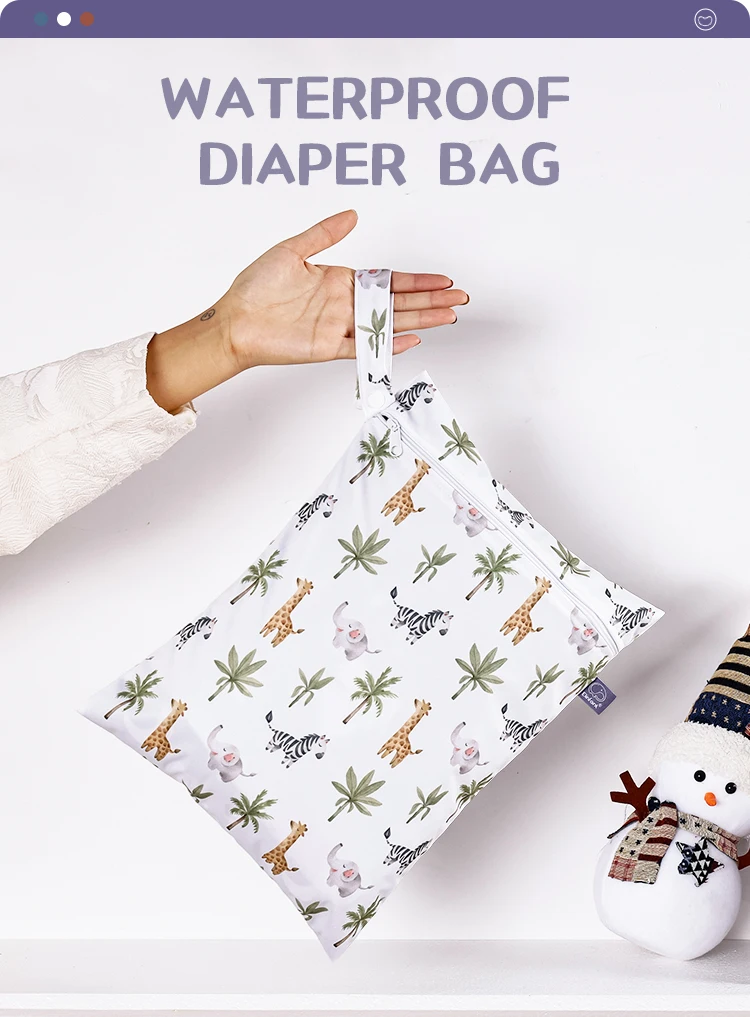 Bolsa de pañales con diseño de unicornio y estrellas